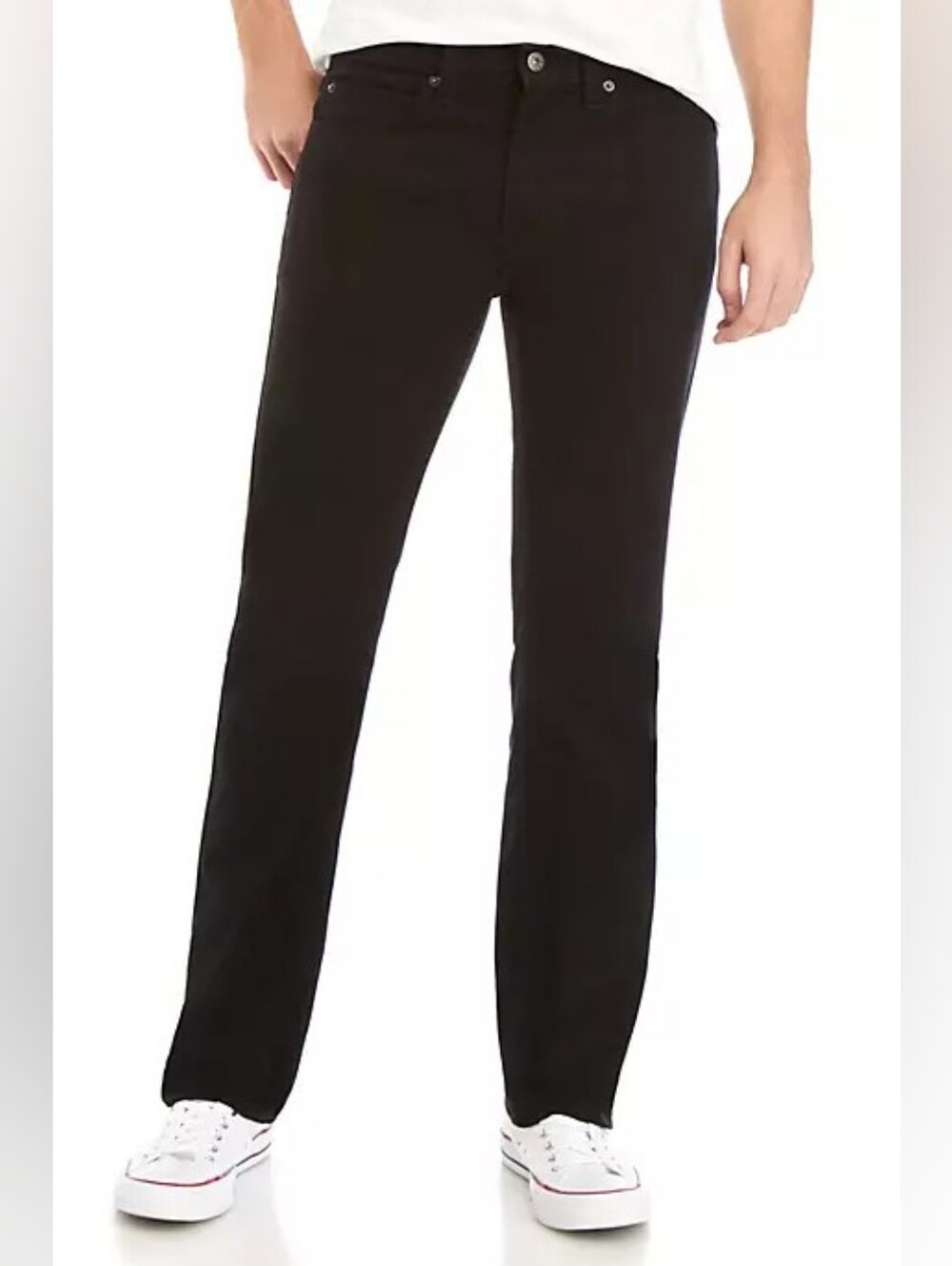 True Craft Mens Solid Black Straight Fit Jeans